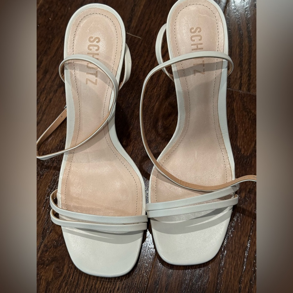 SCHUTZ Women's Chic Cream Strappy Heels